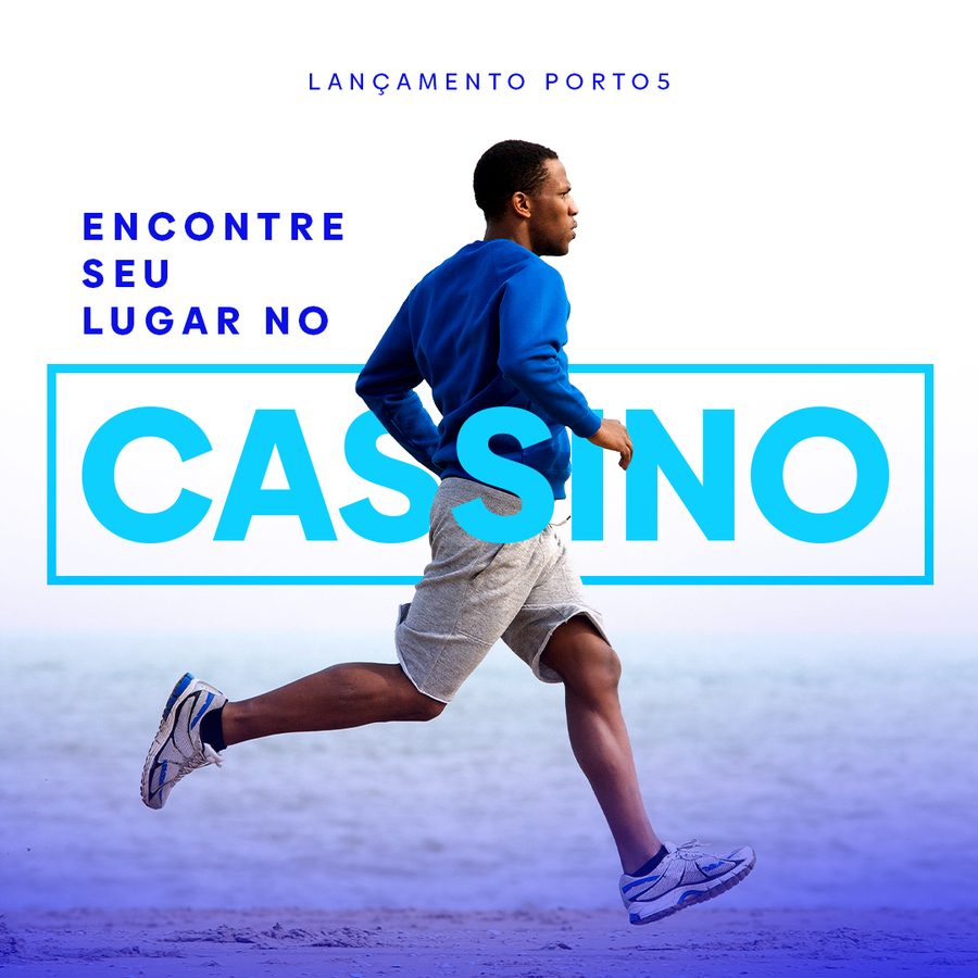 Porto5 launch piece, a man running on Cassino beach.