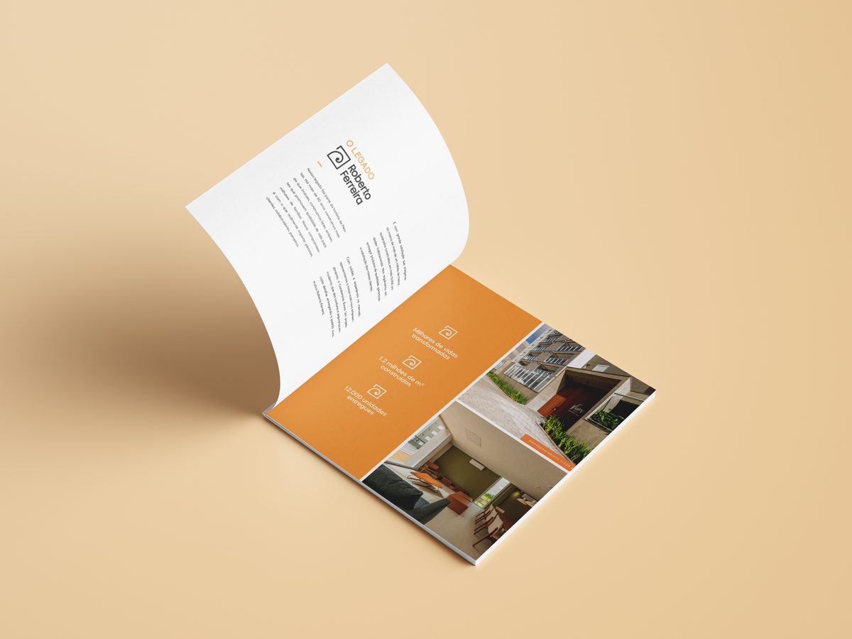 Open brochure, pages about the company’s legacy.